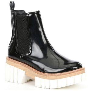 Gianni Bini Ridliegh Patent Chunky Lug Sole Booties